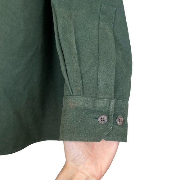 LEVI'S STRAUSS & CO Chamois‎ Heavy Men's Sz Large Vintage Field Work Shirt Green - Picture 3 of 10